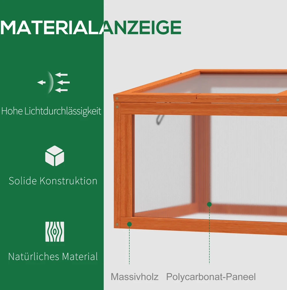 Aosom Šaltlys iš medienos ir polikarbonato, oranžinis, 90 x 46 x 40 cm