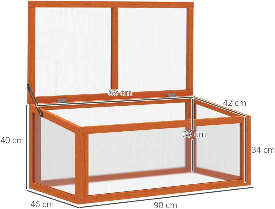 Aosom Šaltlys iš medienos ir polikarbonato, oranžinis, 90 x 46 x 40 cm