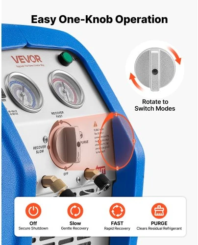 VEVOR Šaltnešio surinkimo aparatas RR500, 0,75 kW, 220-240 V, 50 Hz