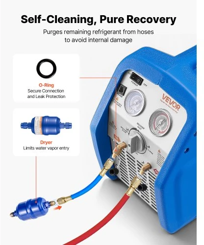 VEVOR Šaltnešio surinkimo įrenginys RR250, 0,56 kW, 220-240 V, 50 Hz