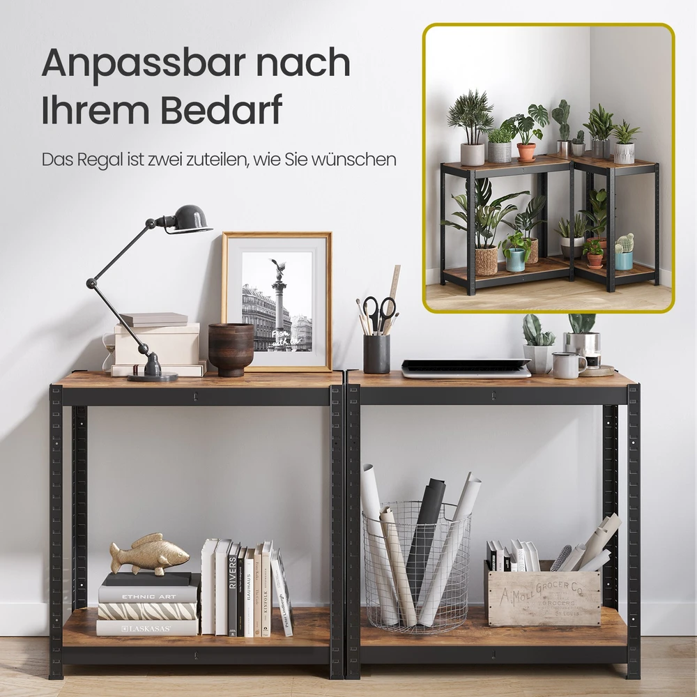 Koduva Sandėliavimo lentyna su 4 lentynomis, 40 x 80 x 160 cm, iki 520 kg, plienas ir MDF