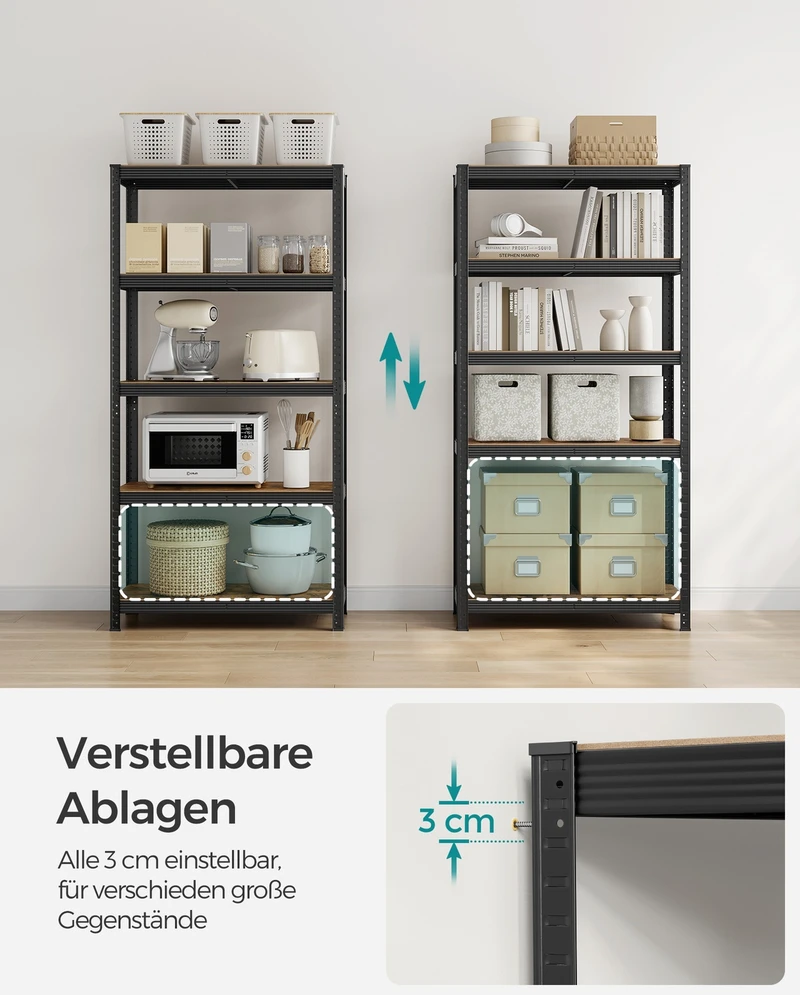 Koduva Sandėliavimo stelažų komplektas, 2 vnt., 5 lentynų, plieno, 40 x 90 x 180 cm, sidabrinis