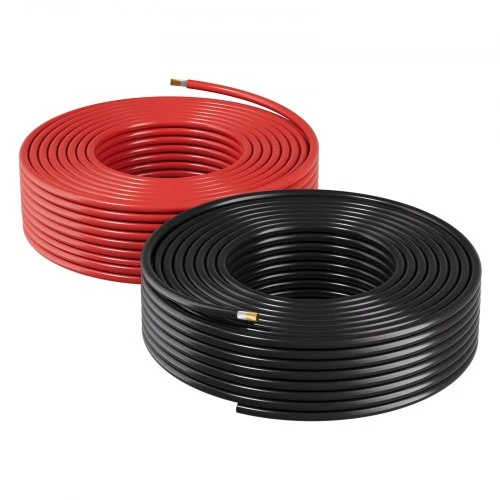 VEVOR Saulės panelių ilginamasis kabelis, 15,2 m, juodas + raudonas, 10 AWG (6 mm²)