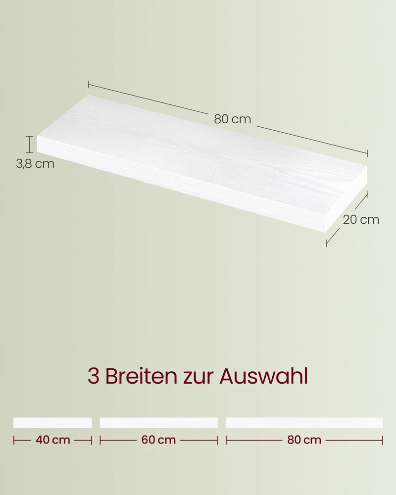 Koduva Sieninė lentyna paveikslų rėmeliams, 20 x 80 x 3,8 cm, MDF ir plienas, sniego baltumo