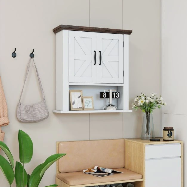 Promotion Sieninė spintelė su reguliuojamomis lentynomis balta