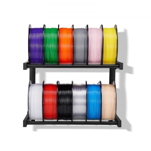 Koduva Sieninis 3D spausdintuvo gijų laikymo stelažas VEVOR HS-DY1, 2 aukštų, juodas, 45 x 29 x 43 cm