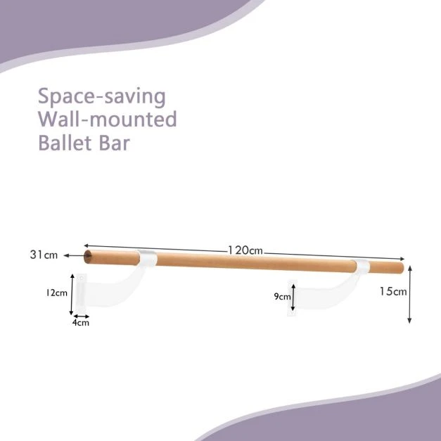 Sofa Promotion Sieninis baleto baletas, 120 cm, buko mediena, baltas