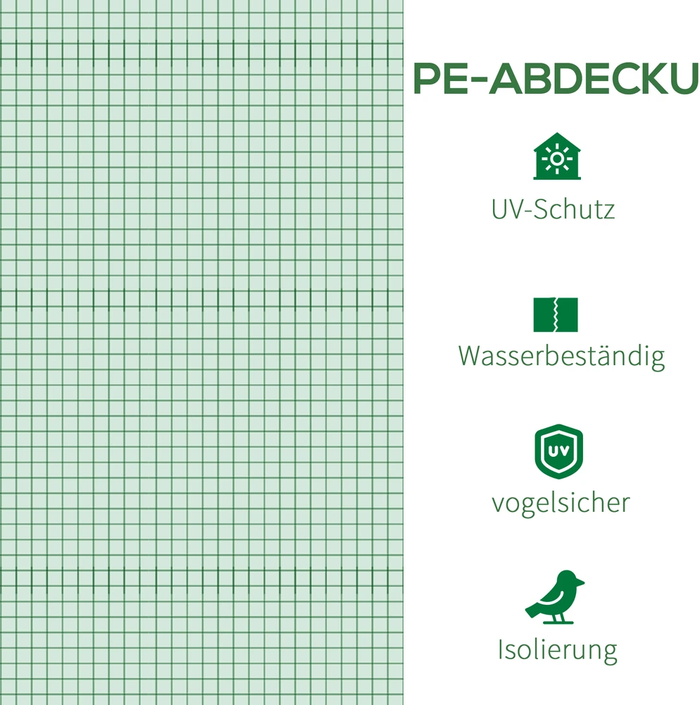 Aosom Šiltnamio pakaitinė danga, 3 x 3 x 2 m, žalia, PE