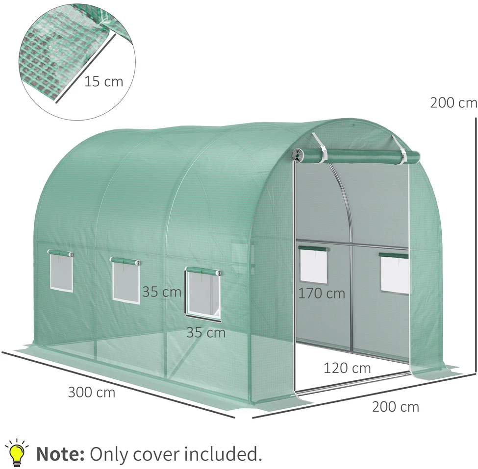 Koduva Šiltnamio plėvelė, 3 x 2 x 2 m, žalia