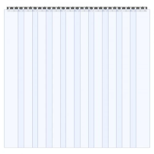 VEVOR Skaidri PVC juostinė užuolaida, 10 vnt., 1,5 x 2,4 m, storis 2 mm