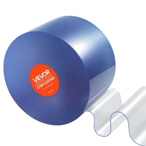 VEVOR Skaidri PVC juostinė užuolaida, 45,7 m x 20 cm, 2 mm