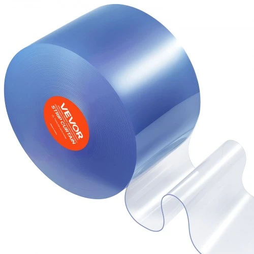 VEVOR Skaidri PVC juostinė užuolaida, 45,7 m x 20 cm, 2 mm