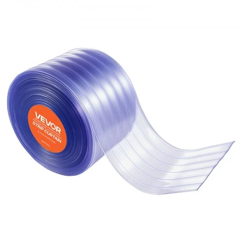 VEVOR Skaidri PVC juostinė užuolaida, 45,7 m x 30,5 cm, 3 mm