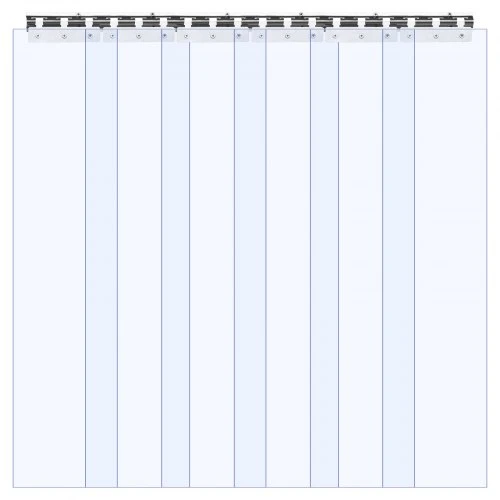 VEVOR Skaidri PVC juostinė užuolaida, 6 vnt., 210 x 90 cm, storis 2 mm