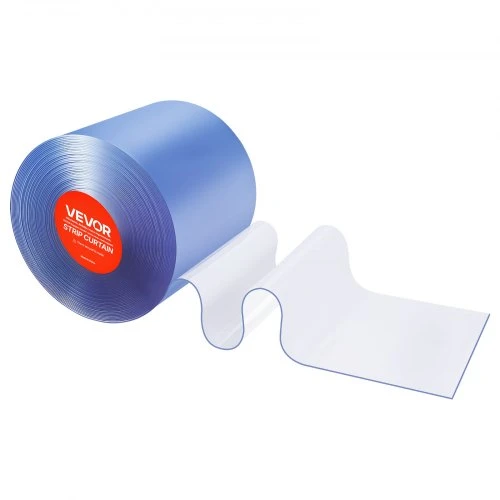 VEVOR Skaidri PVC juostinė užuolaida, 30,8 m x 30,5 cm, 3 mm