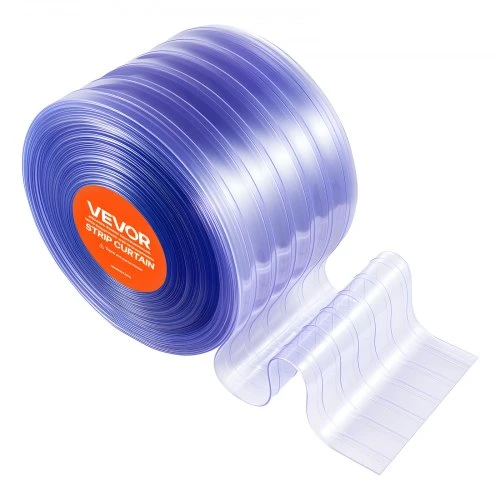 VEVOR Skaidri PVC juostinė užuolaida, 45,7 m x 30,5 cm, 3 mm