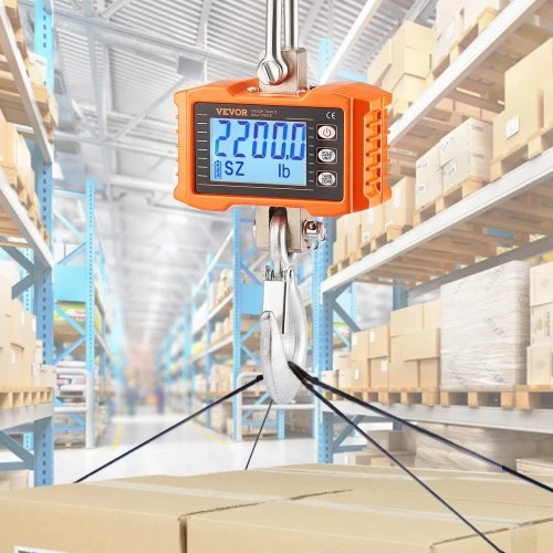 VEVOR Skaitmeninės kraninės svarstyklės OCS-S, iki 1000 kg, oranžinės, su nuotoliniu valdymu