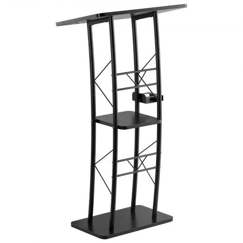 VEVOR Skaitovų tribūna B-1022, juoda, metalas ir MDF, 118 cm