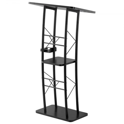 VEVOR Skaitovų tribūna B-1022, juoda, metalas ir MDF, 118 cm