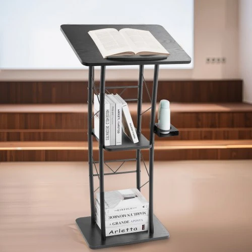 VEVOR Skaitovų tribūna B-1022, juoda, metalas ir MDF, 118 cm
