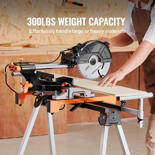 VEVOR Skersinio pjūklo stovas, plieno, sulankstomas, reguliuojamo aukščio ir ilgio, iki 136 kg