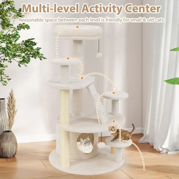 Promotion Smėlio spalvos medinis kačių medis Munchkin