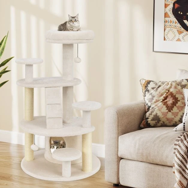 Promotion Smėlio spalvos medinis kačių medis Munchkin