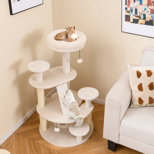 Promotion Smėlio spalvos medinis kačių medis Munchkin