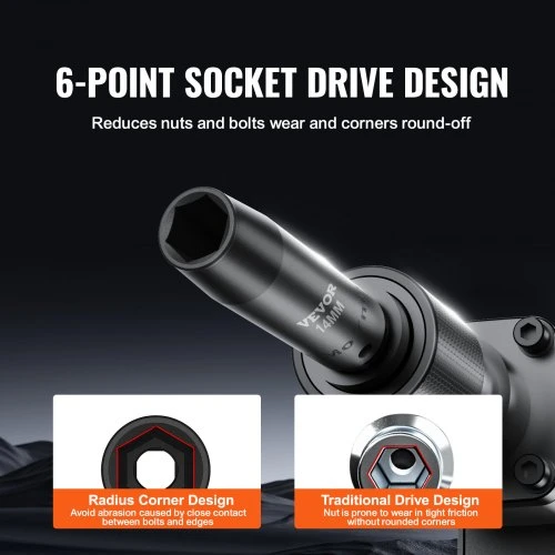 VEVOR Smūginių galvučių rinkinys, 3/8, 48 vnt., Cr-V plienas, 8-22 mm