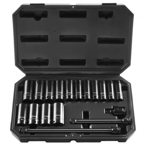 VEVOR Smūginių galvučių rinkinys XL3066, 18 dalių, 8-22 mm, CR-V legiruotas plienas