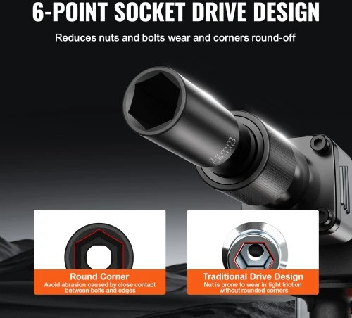 VEVOR Smūginių galvučių rinkinys XL3071, 14 dalių, 4-15 mm, Cr-Mo lydinio plienas