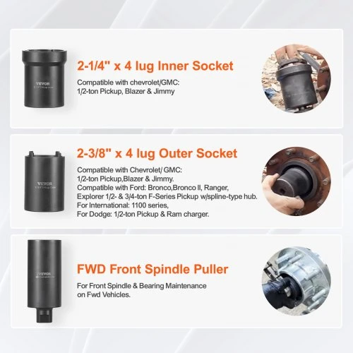 VEVOR Smūginių galvučių rinkinys HT.SR-335, 6 dalių, 12,7 mm, su dėklu