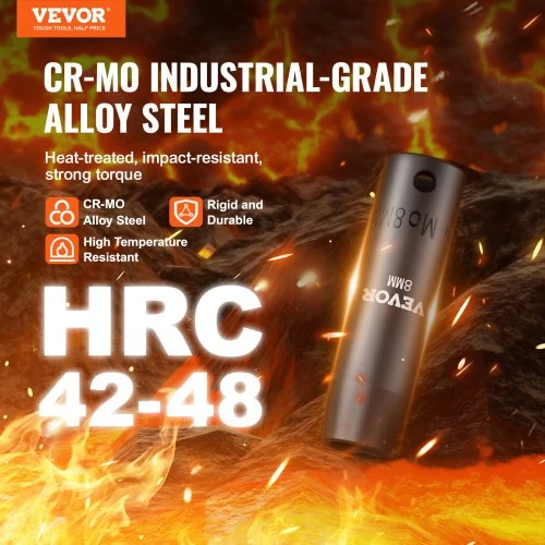 VEVOR Smūginių galvučių rinkinys XL3066, 18 dalių, 8-22 mm, CR-V legiruotas plienas