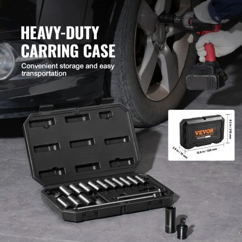 VEVOR Smūginių galvučių rinkinys XL3066, 18 dalių, 8-22 mm, CR-V legiruotas plienas