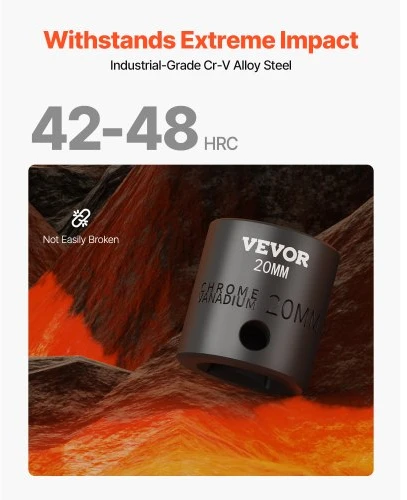 Koduva Smūginių galvučių rinkinys VEVOR, 26 vnt., 10-36 mm, CR-V, su laikymo dėklu