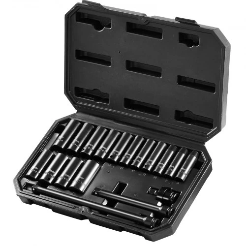 VEVOR Smūginių galvučių rinkinys XL3066, 18 dalių, 8-22 mm, CR-V legiruotas plienas
