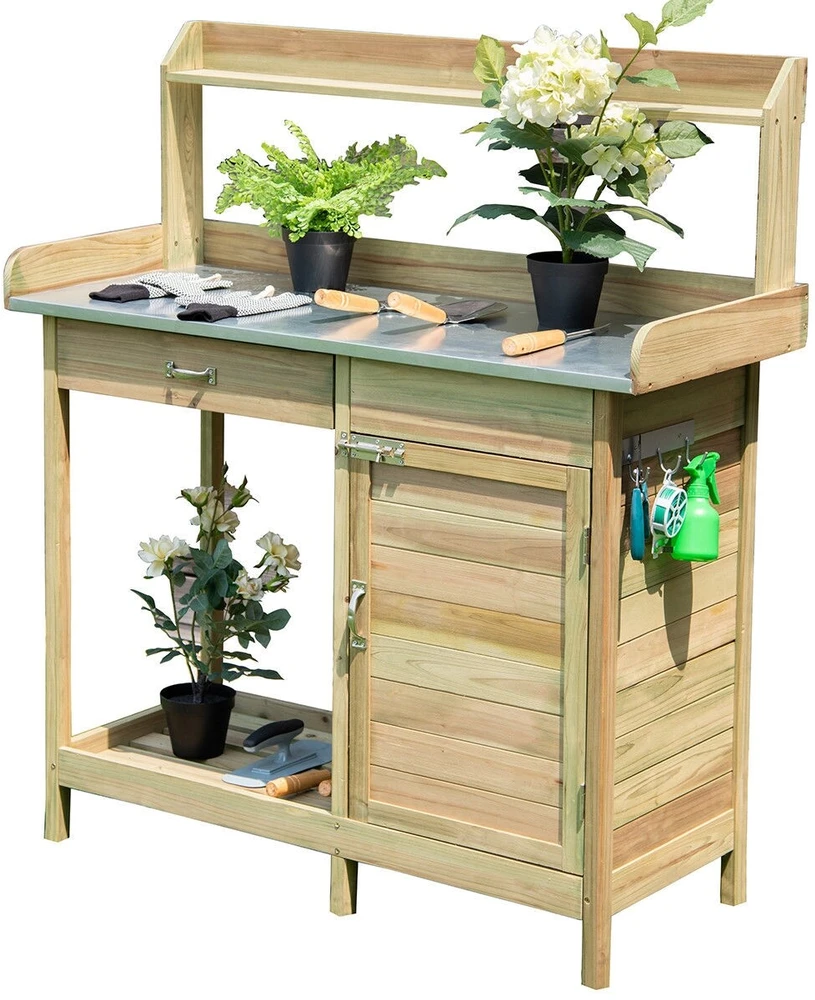 Promotion Sodinimo stalas su nerūdijančiojo plieno stalviršiu ir rakinama spintele, geltonas, 112 x 46,5 x 125 cm