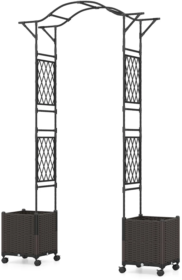 Promotion Sodo arka 207x250 cm su 2 savarankiško laistymo dėžėmis juoda