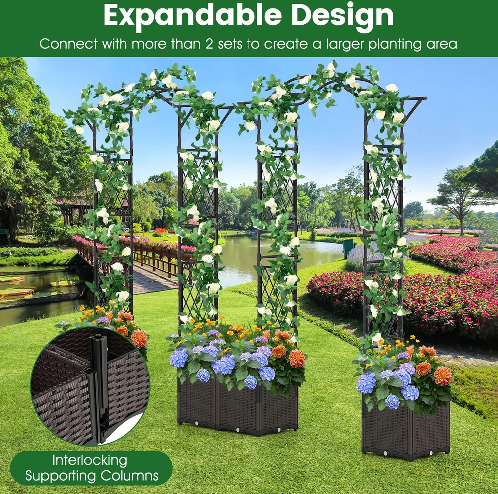 Promotion Sodo arka 207x250 cm su 2 savarankiško laistymo dėžėmis juoda