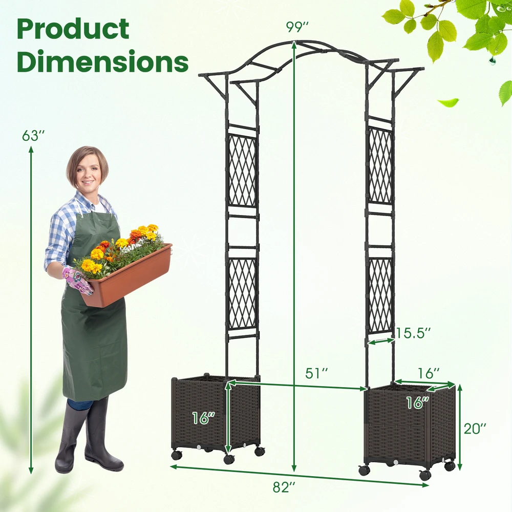 Promotion Sodo arka 207x250 cm su 2 savarankiško laistymo dėžėmis juoda