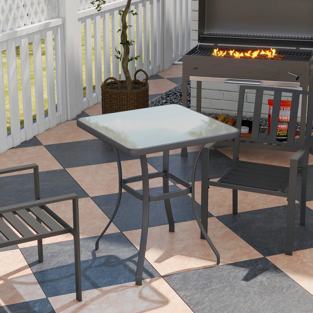 Aosom Sodo bistro stalas, juodas, 68,5 x 68,5 x 84 cm