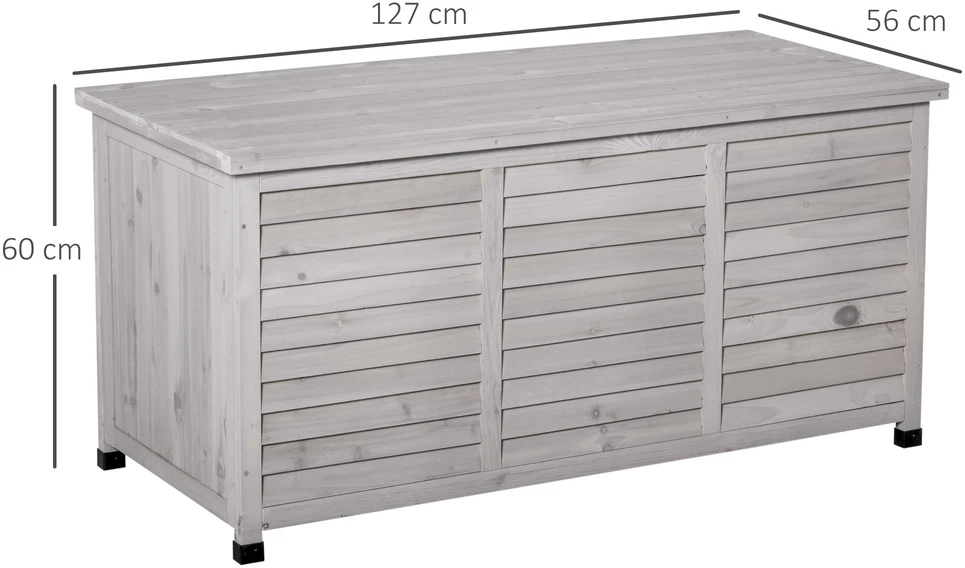 Aosom Sodo dėžė, šviesiai pilka, 127 x 56 x 60 cm, eglės mediena