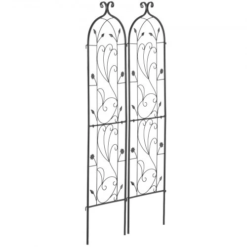 VEVOR Sodo grotelės vijokliniams augalams, metalinės, juodos, 38 x 152 cm, 2 vnt.