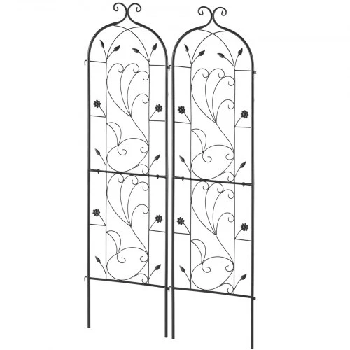 VEVOR Sodo grotelės vijokliniams augalams, metalinės, juodos, 38 x 152 cm, 2 vnt.