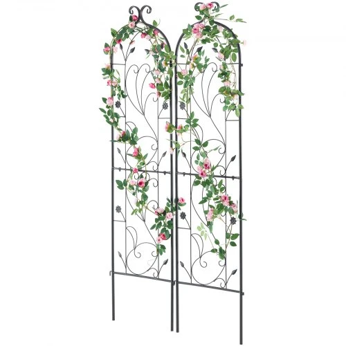 VEVOR Sodo grotelės vijokliniams augalams, metalinės, juodos, 38 x 152 cm, 2 vnt.