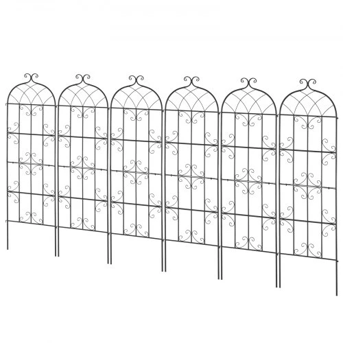 VEVOR Sodo grotelės vijokliniams augalams, metalinės, juodos, 51 x 180 cm, 6 vnt.