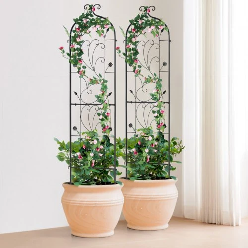 VEVOR Sodo grotelės vijokliniams augalams, metalinės, juodos, 38 x 152 cm, 2 vnt.