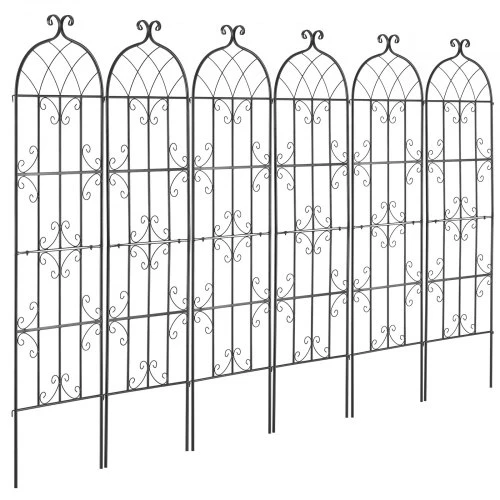 VEVOR Sodo grotelės vijokliniams augalams, metalinės, juodos, 51 x 180 cm, 6 vnt.