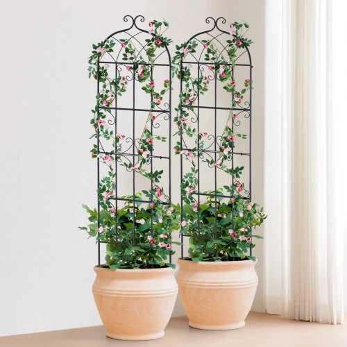 VEVOR Sodo grotelės vijokliniams augalams, metalinės, juodos, 51 x 180 cm, 6 vnt.