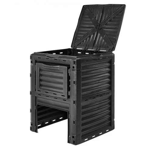 Koduva Sodo komposto dėžė VEVOR, 300 l, juoda, PP, 61 x 61 x 83 cm